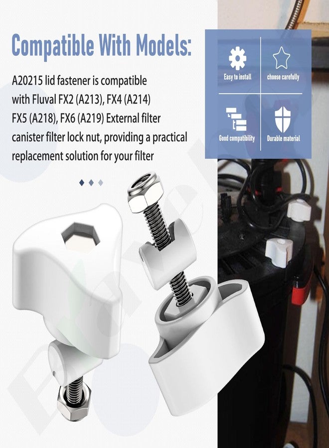 مجموعة من 6 مشابك غطاء متوافقة مع فلاتر Fluval الخارجية FX6 وFX2 وFX4 وFX5 - صامولة قفل غطاء فلتر العلبة A20215 A213 A214 A218 A219 - Image 5